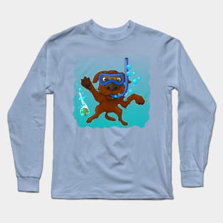 Dog in the pool Long Sleeve T-Shirt